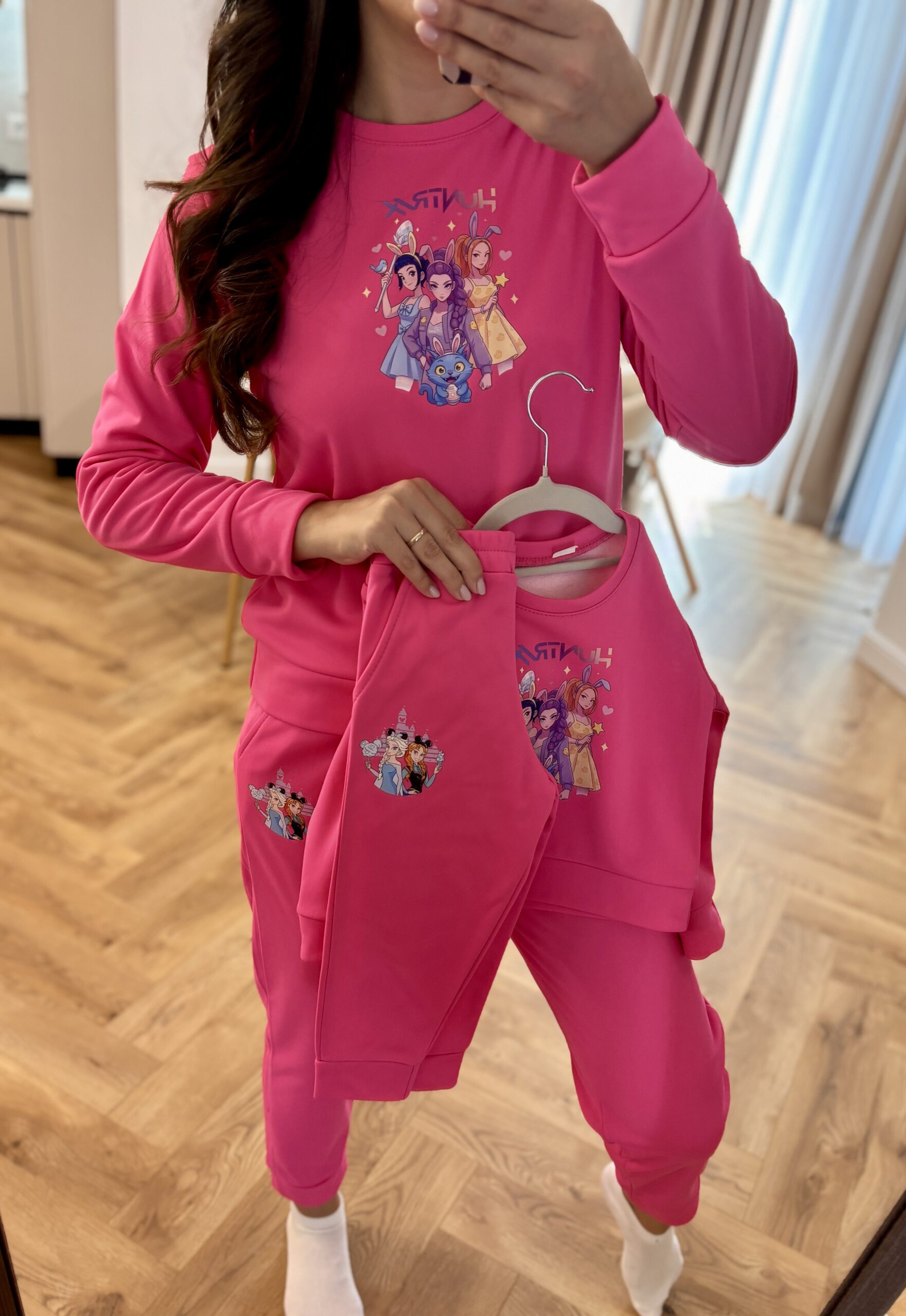 Set treninguri mamă copil culoare roz fucsia