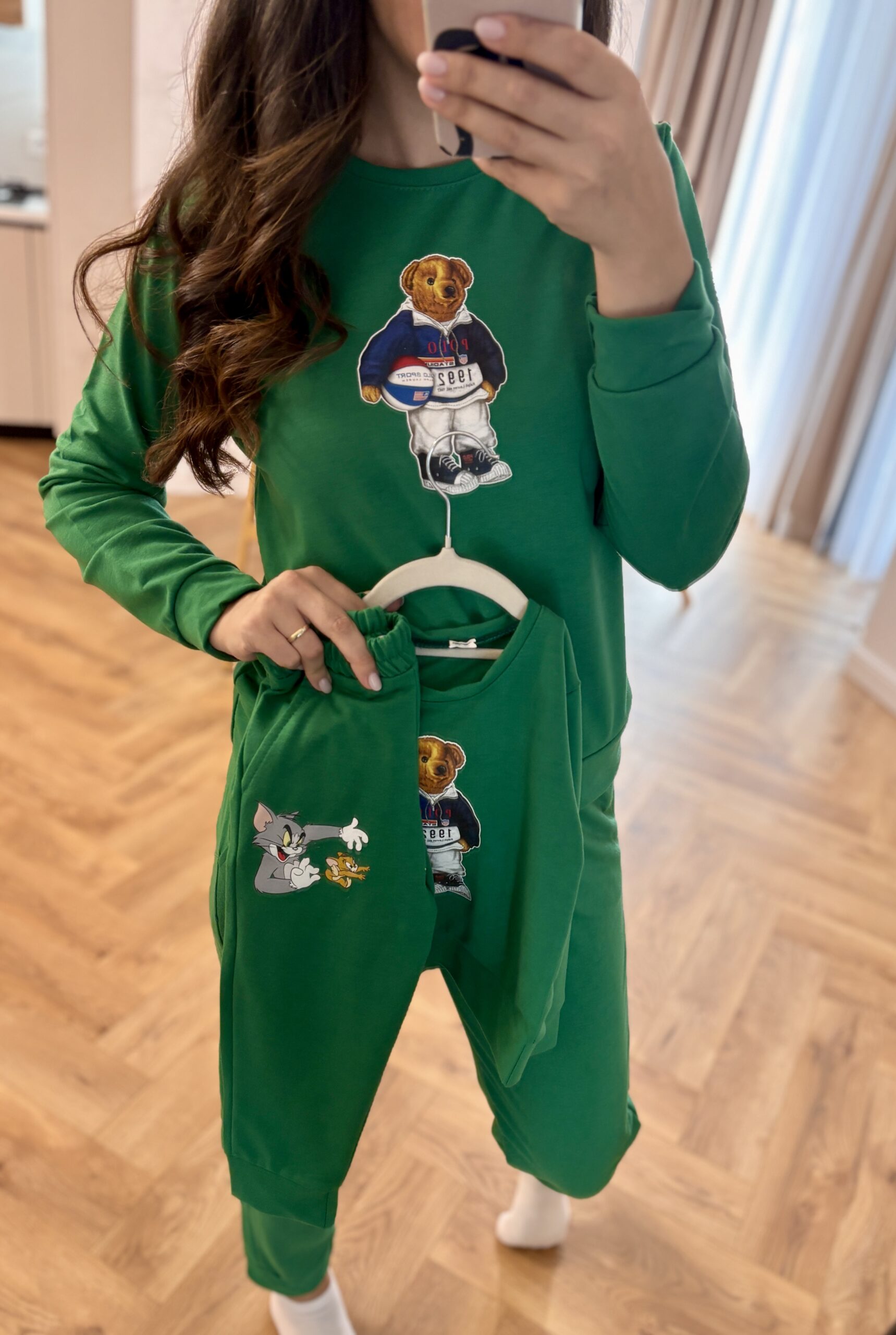 Set treninguri mamă copil culoare verde