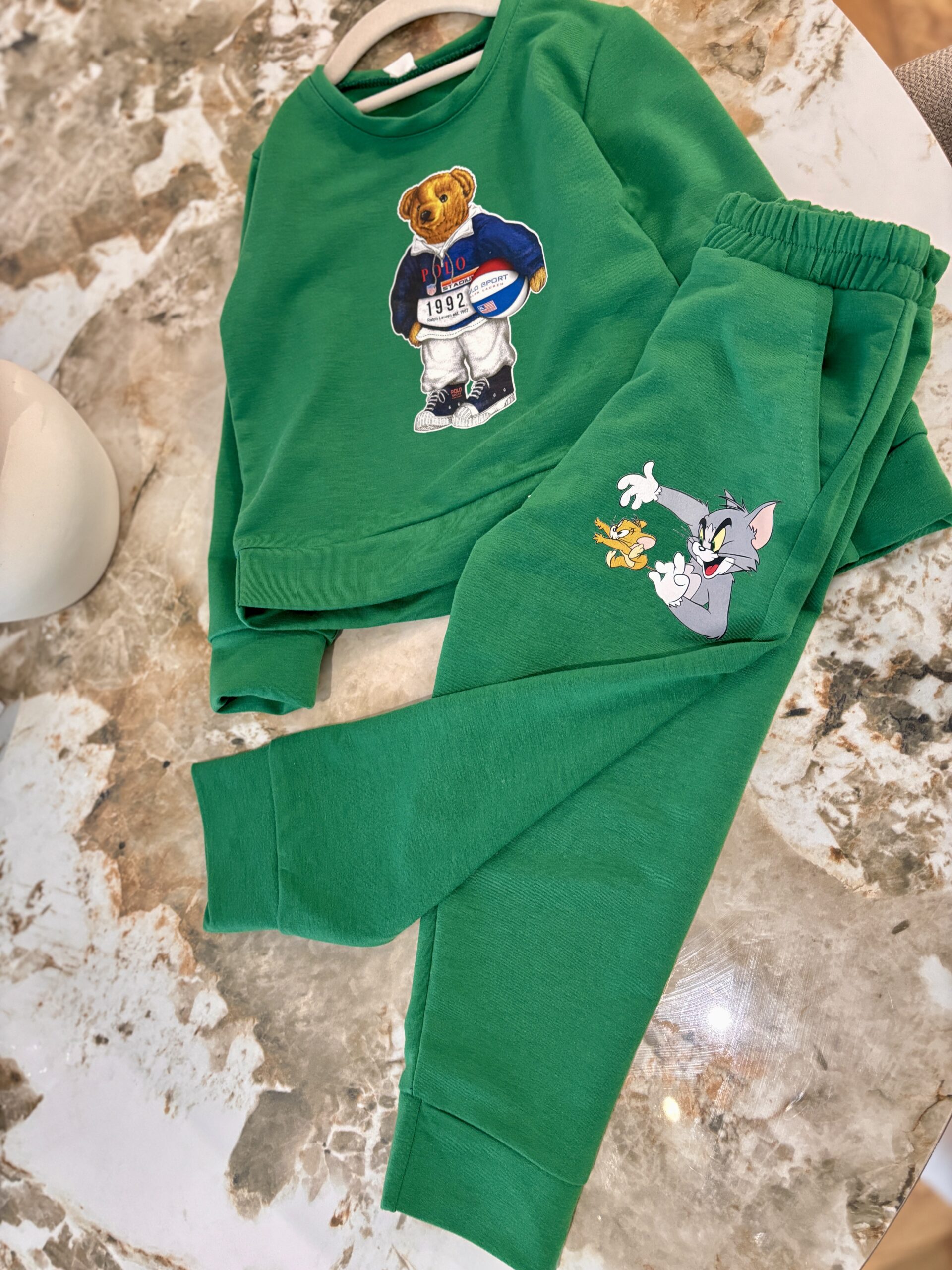 Set treninguri mamă copil culoare verde - imagine 3